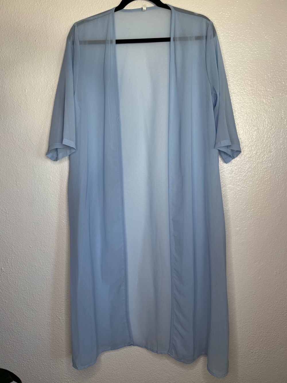 Light Blue Women's Sheer Kimono Robe